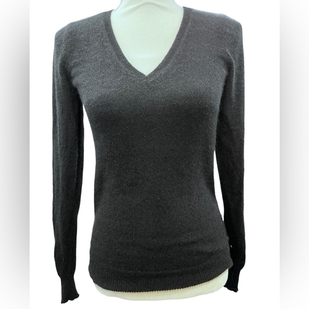 Ann Taylor Cashmere V-Neck Sweater Black Size Small - Picture 3 of 7